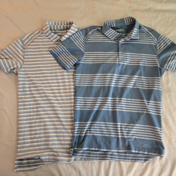 Bundle of 2 Bonobos Golf Performance Polo Men's sz M Slim Fit blue white stripe - Picture 1 of 9